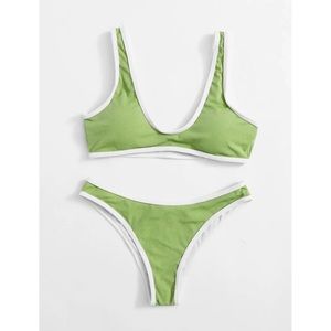 NEW Ribbed Skimpy Green Sexy Tanga Bikini swimsuit swimwear, vacation swim